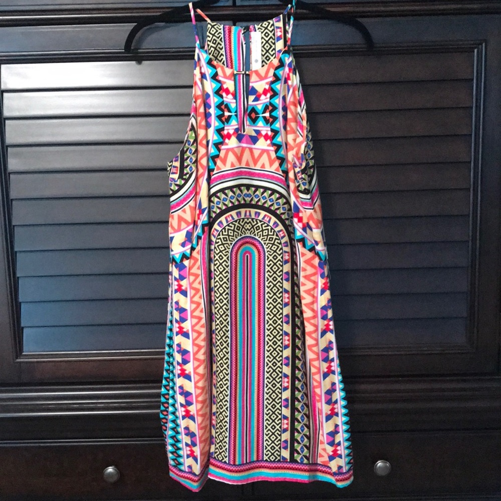 Impeccable Pig bright geometric party dress